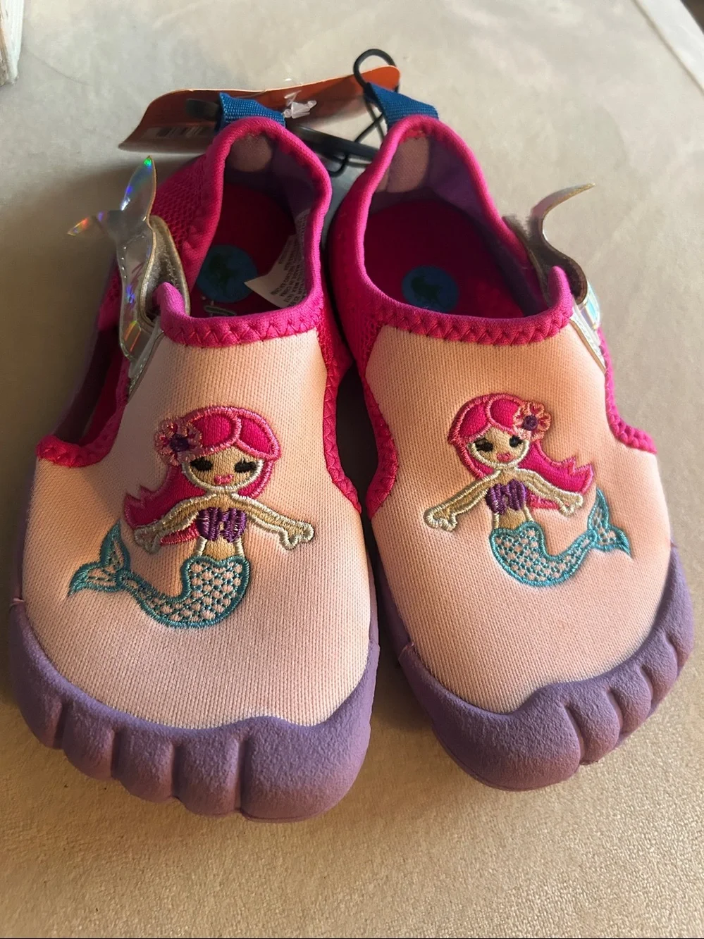 Kids' Pink & Purple Mermaid Water Shoes